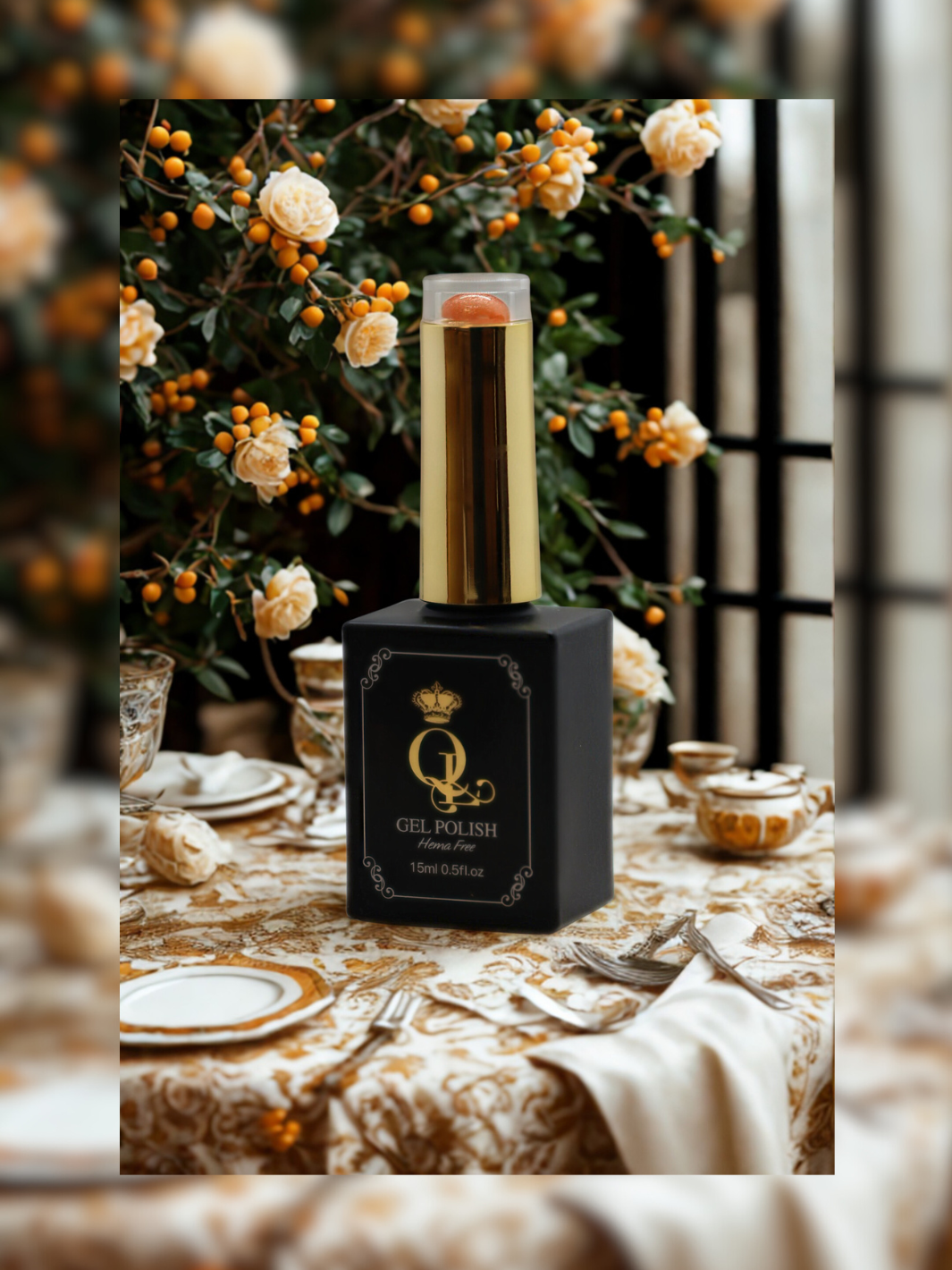 "Orange Marmalade Organza" -- Glass, Crystal Cat Eye Gel