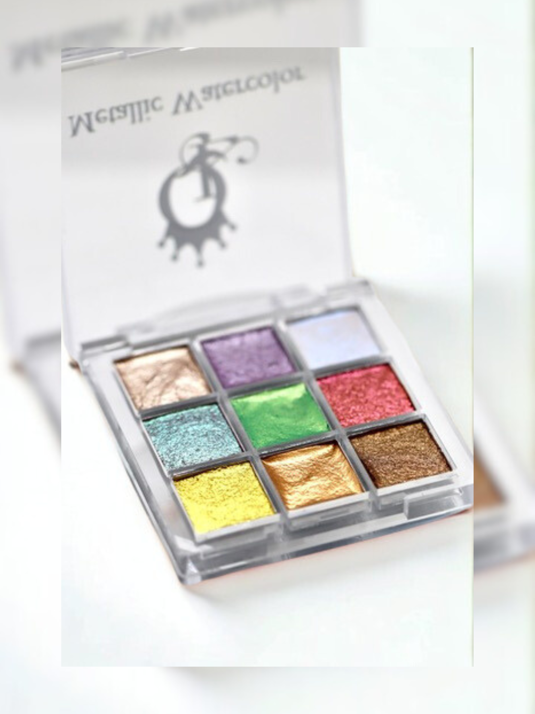 "Painted Greenhouse" -- Mini Metallic Watercolor Palette