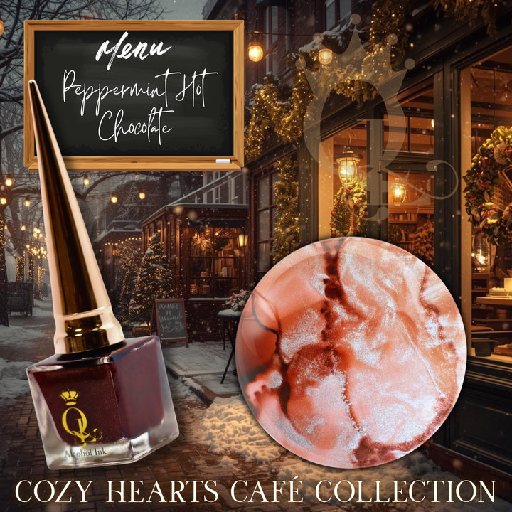 Cozy Hearts Café -- 4pc Alcohol Ink Collection