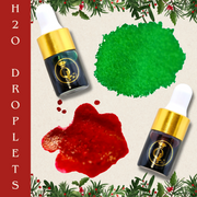 Duo of H20 Droplets - Deep Red & Green