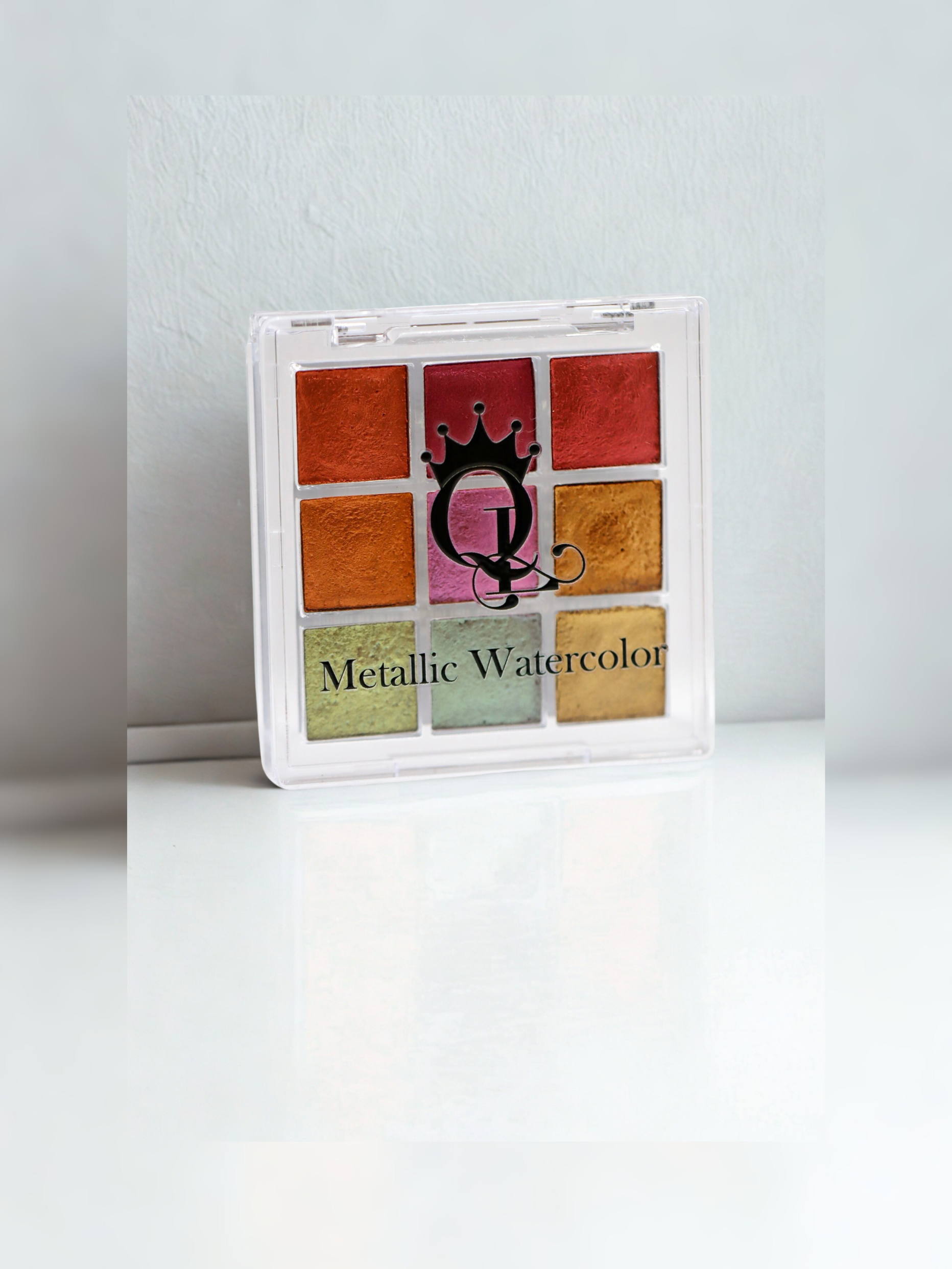 "Rosewood Garden" -- Mini Metallic Watercolor Palette