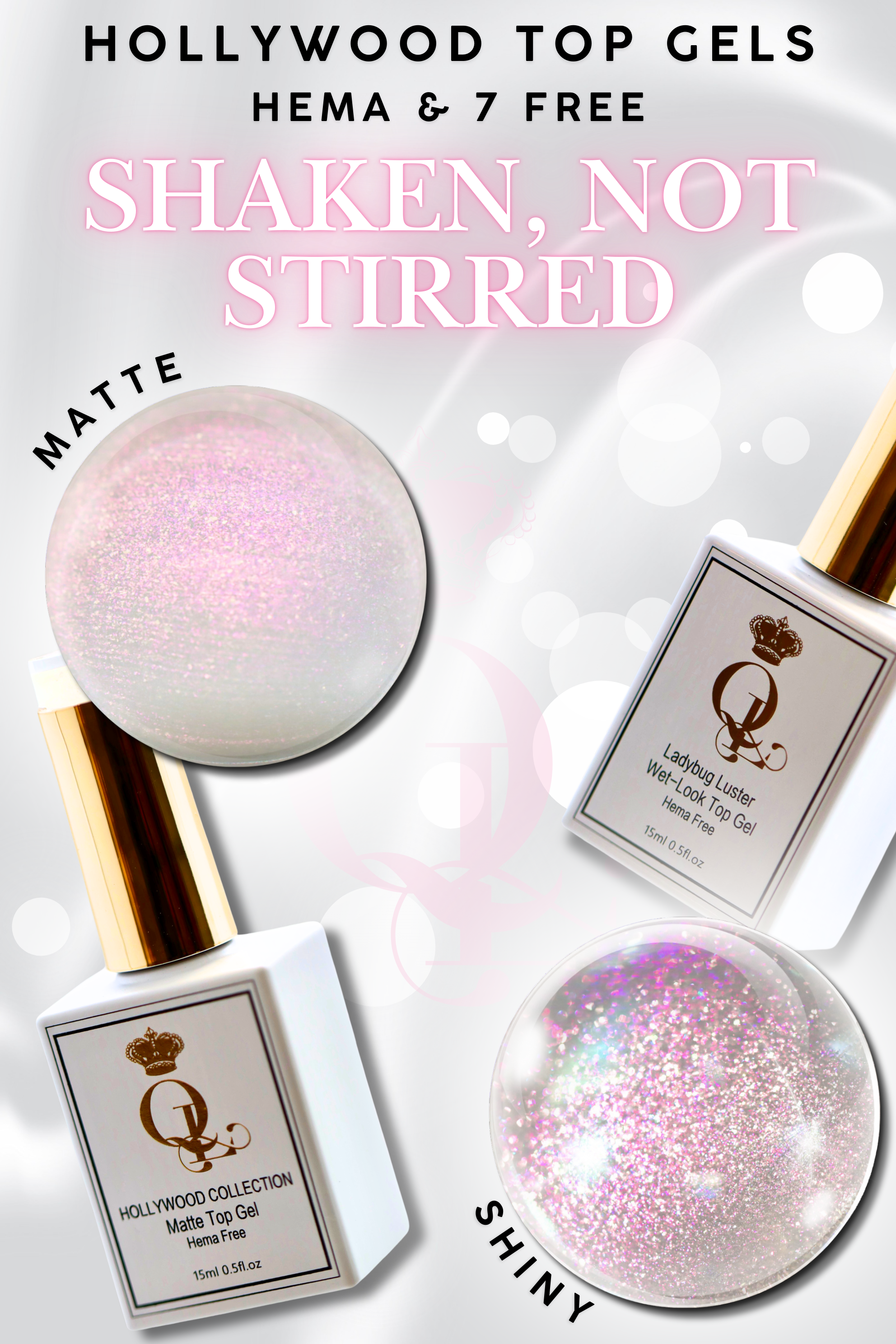 MATTE "Shaken, Not Stirred" -- HEMA-FREE Matte Hollywood Top Gel