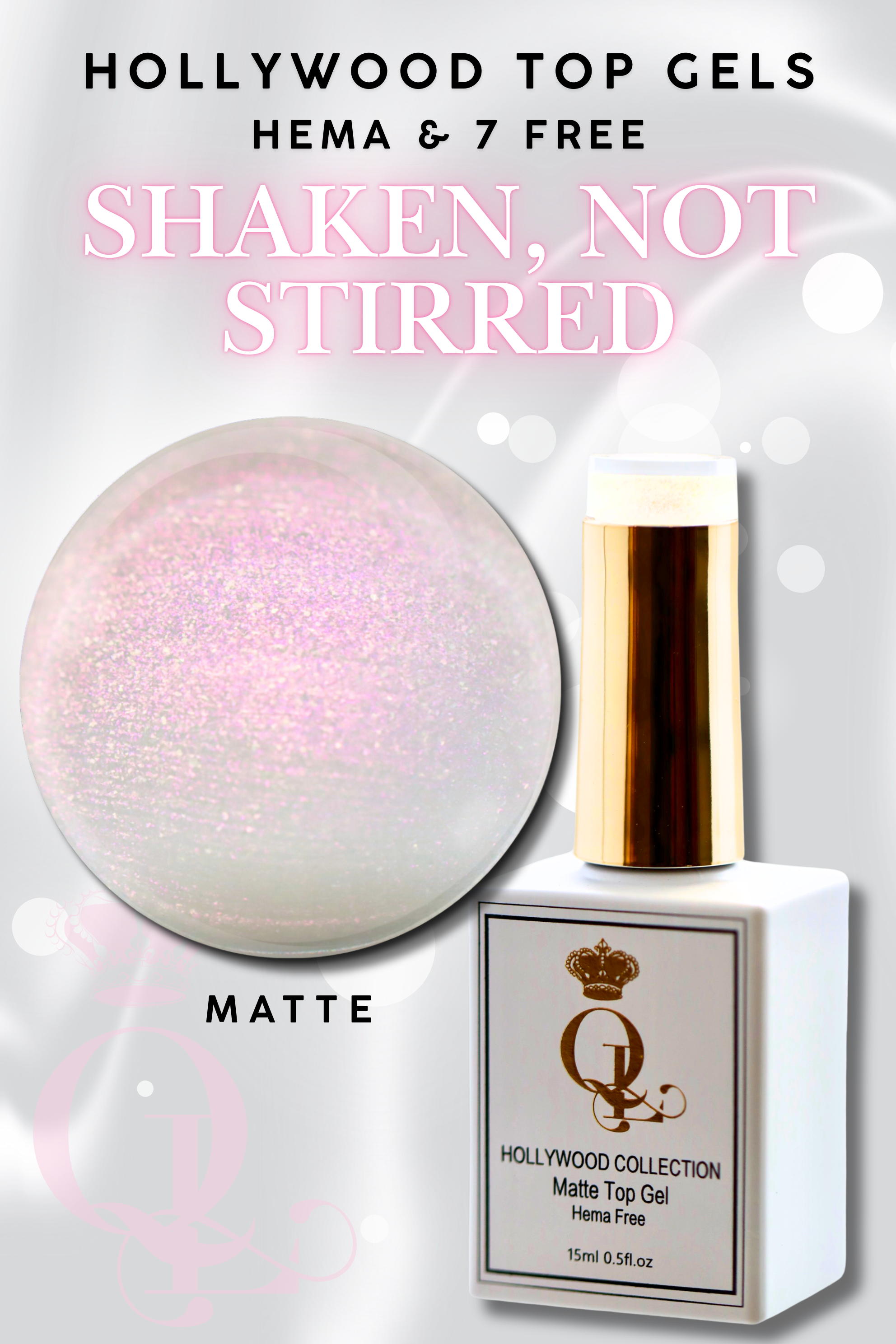 MATTE "Shaken, Not Stirred" -- HEMA-FREE Matte Hollywood Top Gel