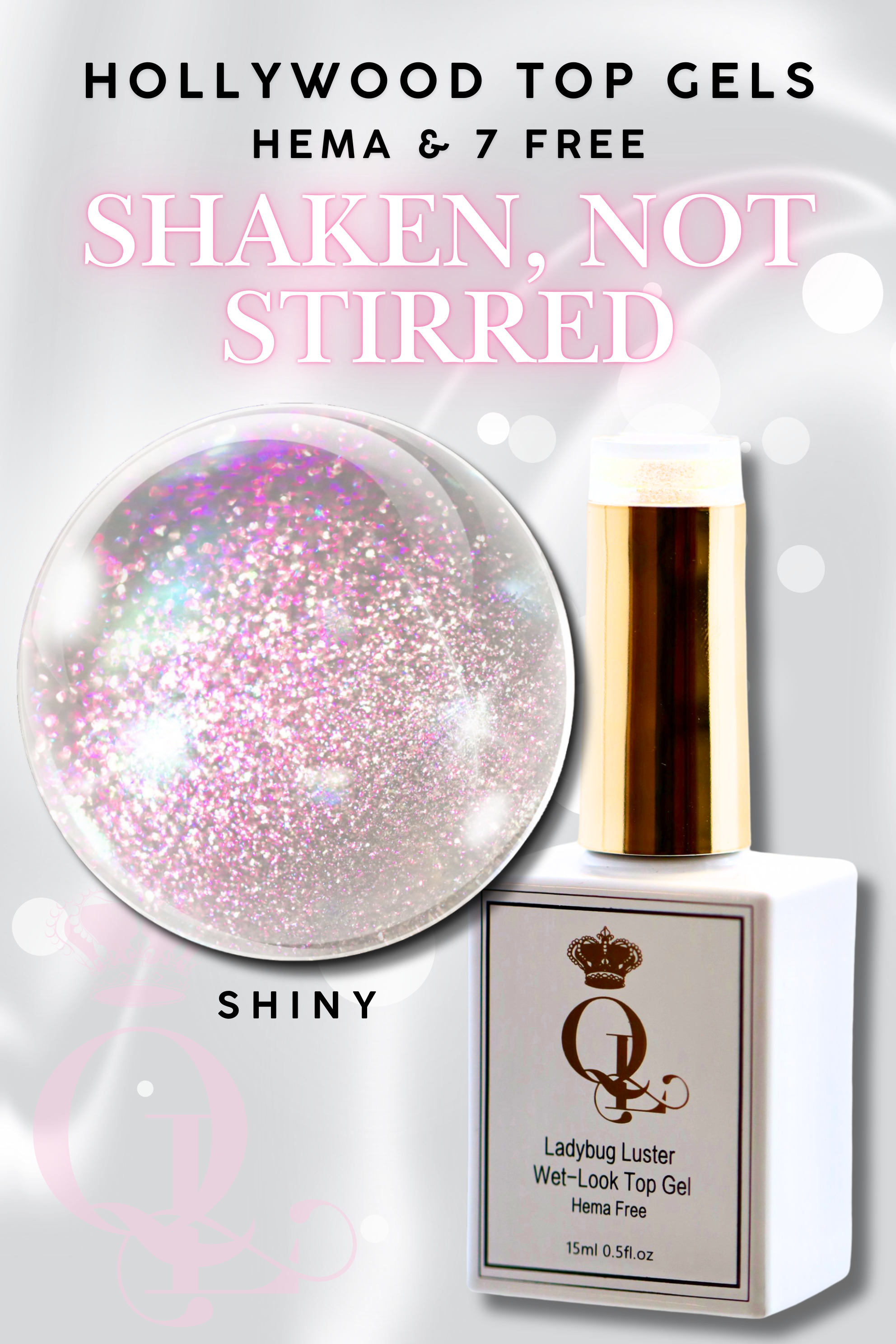 SHINY "Shaken, Not Stirred" -- HEMA-FREE Wet-Look Hollywood Top Gel