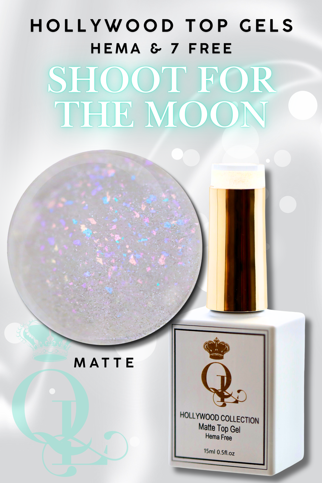 MATTE "Shoot for the Moon" -- HEMA-FREE Matte Hollywood Top Gel
