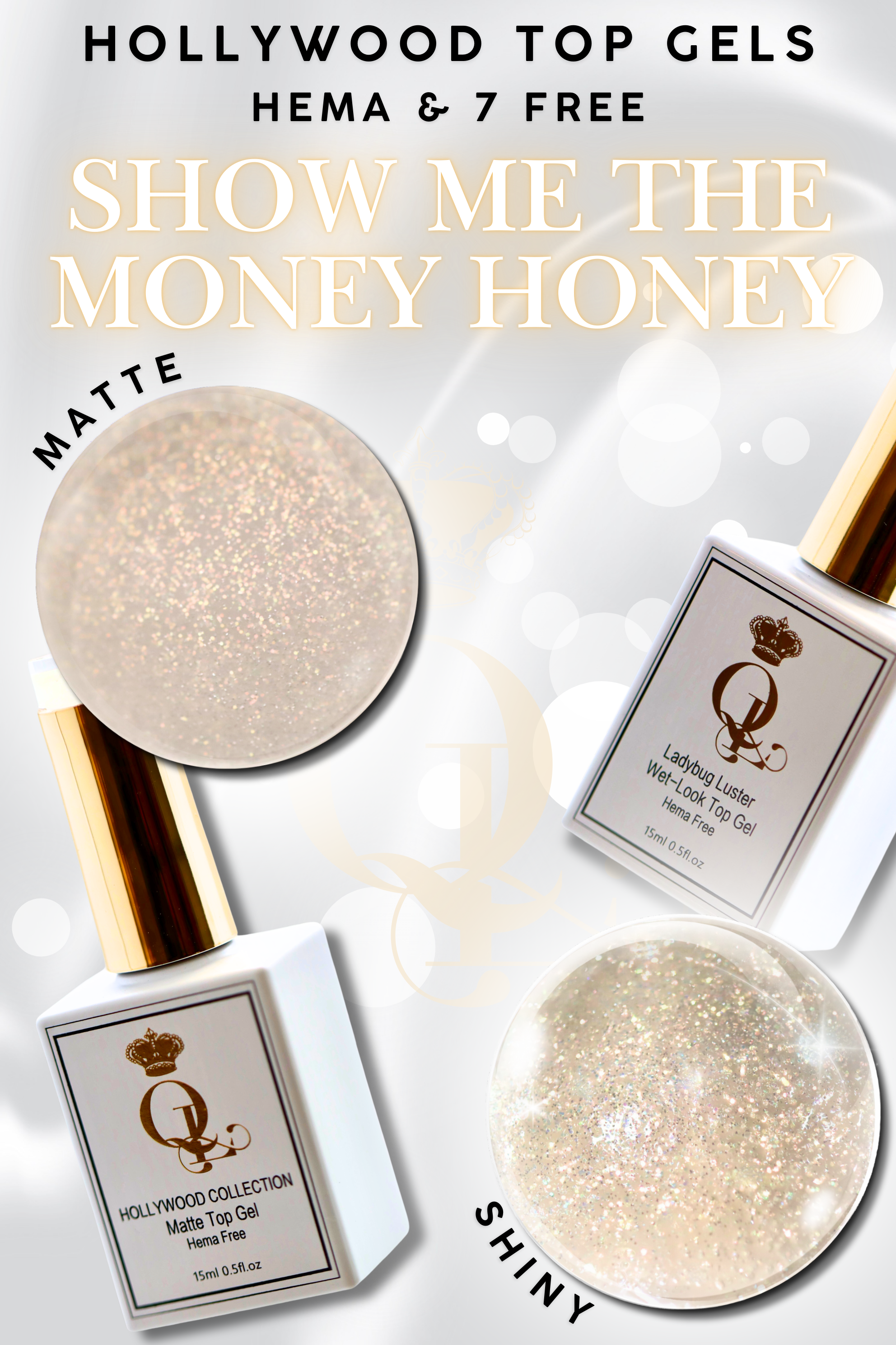 MATTE "Show Me the Money Honey" -- HEMA-FREE Matte Hollywood Top Gel
