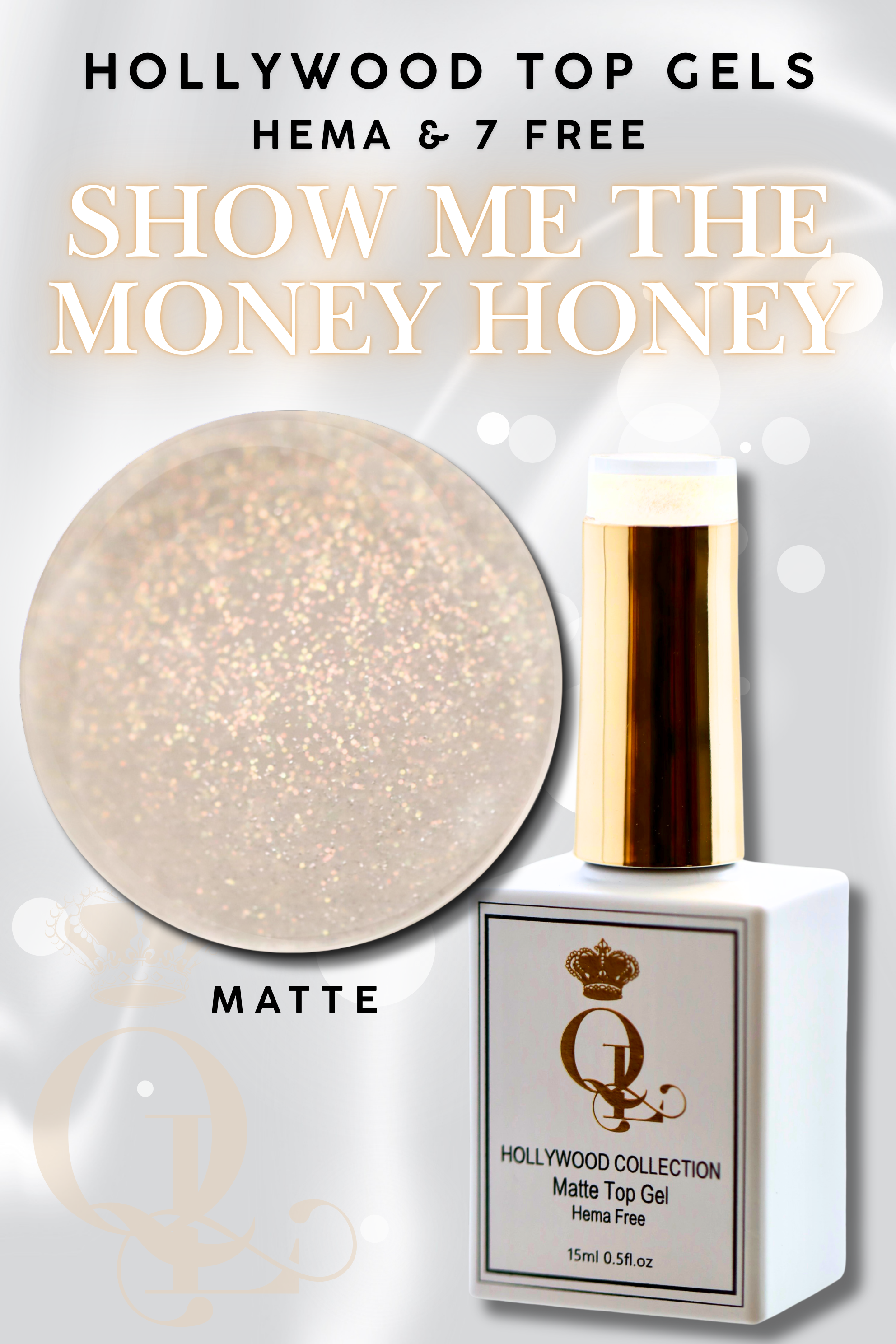 MATTE "Show Me the Money Honey" -- HEMA-FREE Matte Hollywood Top Gel