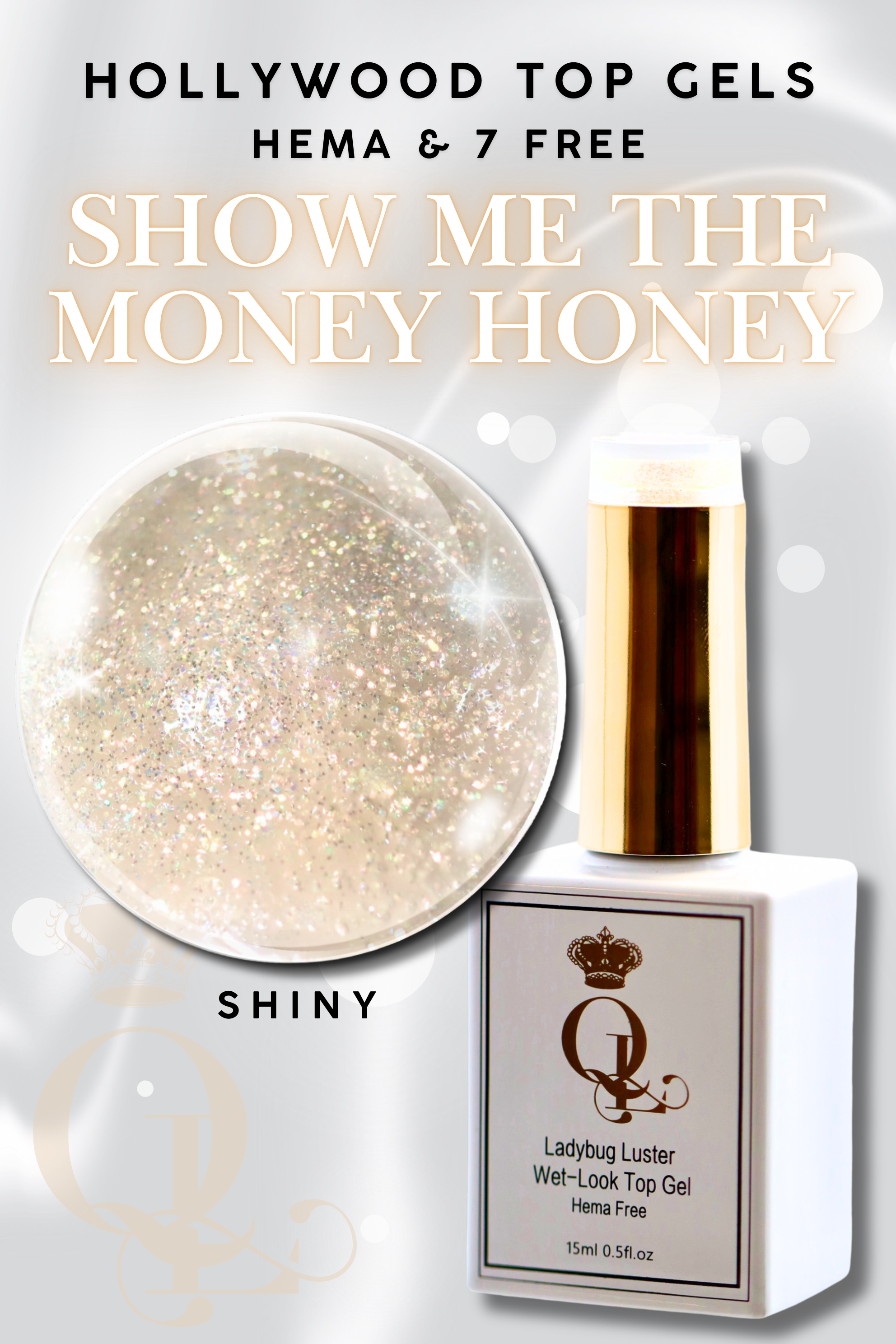 SHINY "Show Me the Money Honey" -- HEMA-FREE Wet-Look Hollywood Top Gel