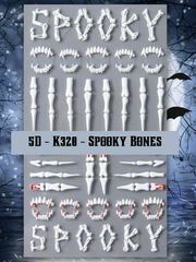 5D - K320 PUFFY Spooky Bones Decals