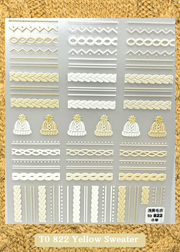 T0 822 Yellow Sweater -- PUFFY Christmas Decals