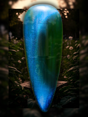 "Teal With Temptation" -- Glass, Chameleon Cat Eye