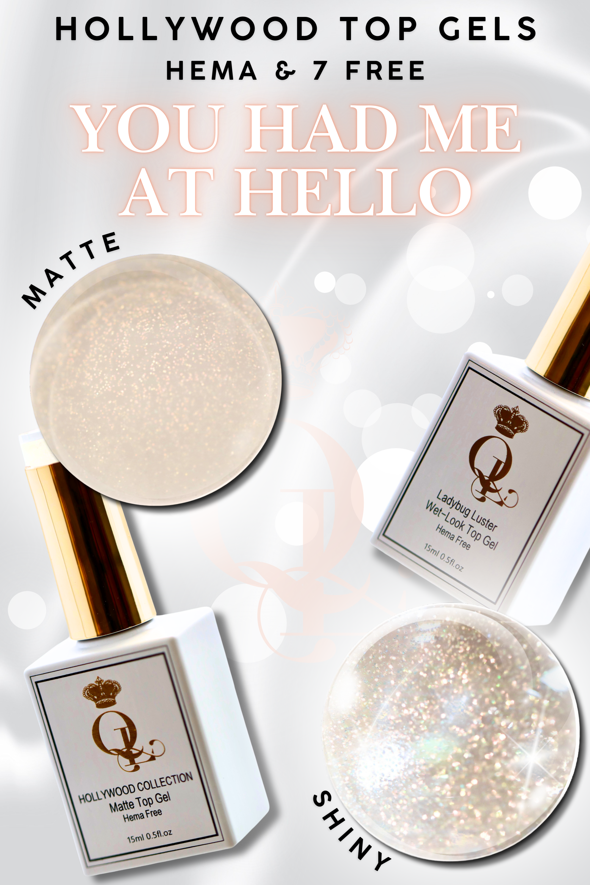 MATTE "You Had Me At Hello" -- HEMA-FREE Matte Hollywood Top Gel