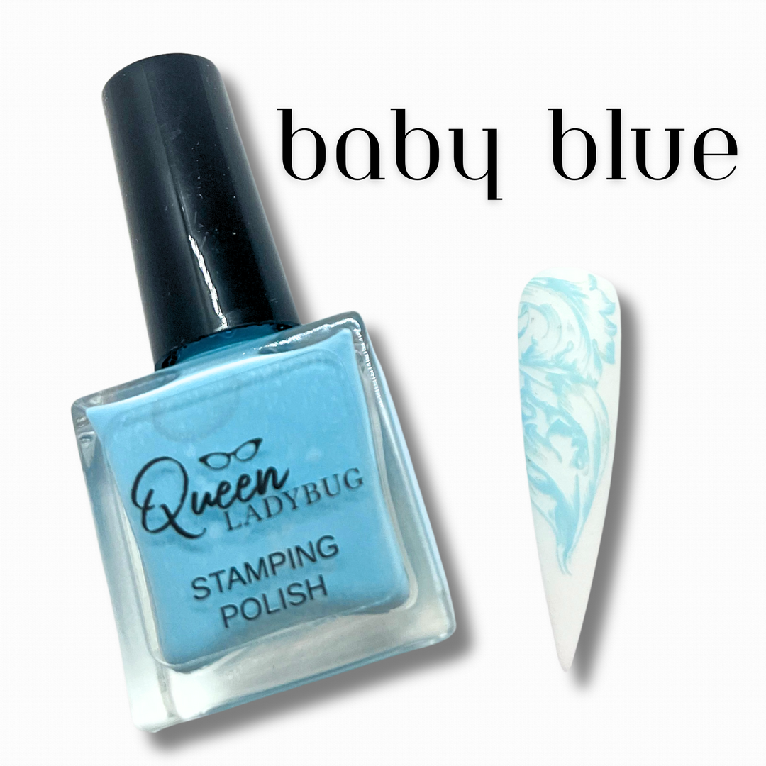 Queen Ladybug Stamping Polish -- Baby Blue
