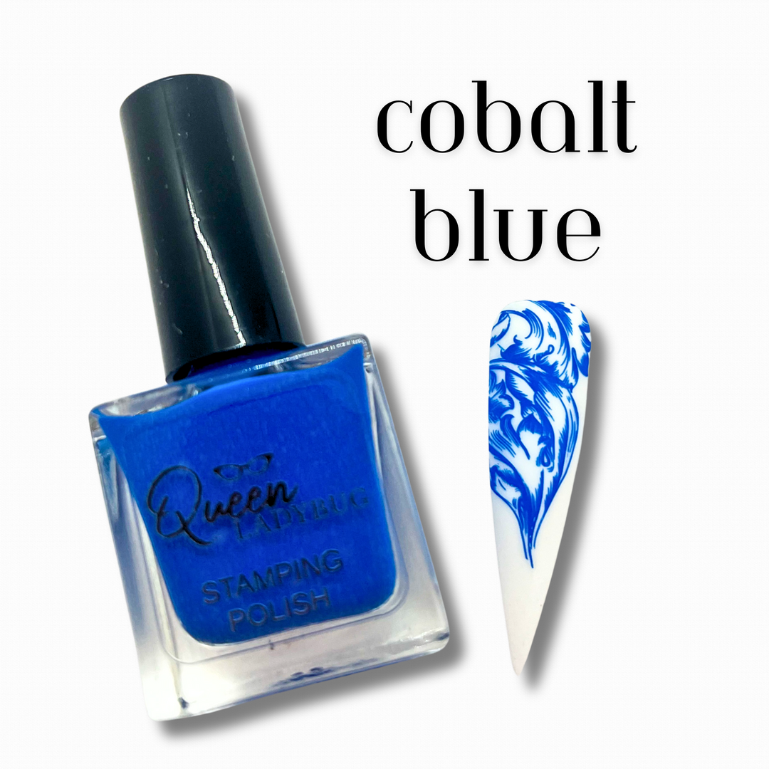 Queen Ladybug Stamping Polish -- Cobalt Blue
