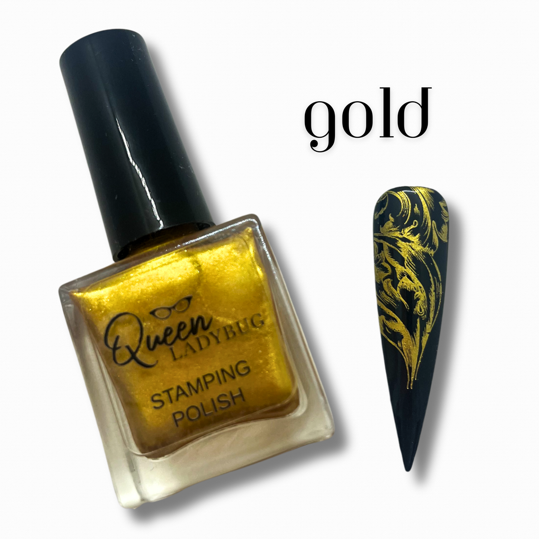 Queen Ladybug Stamping Polish -- Gold