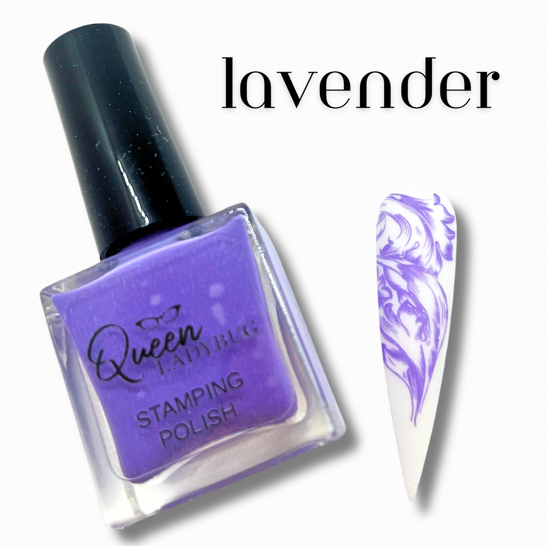 Queen Ladybug Stamping Polish -- Lavender