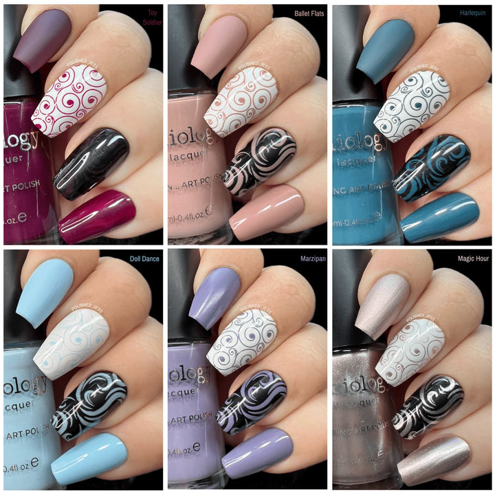 Maniology Brand- Snowflake Waltz: 6-Piece Stamping Polish Set