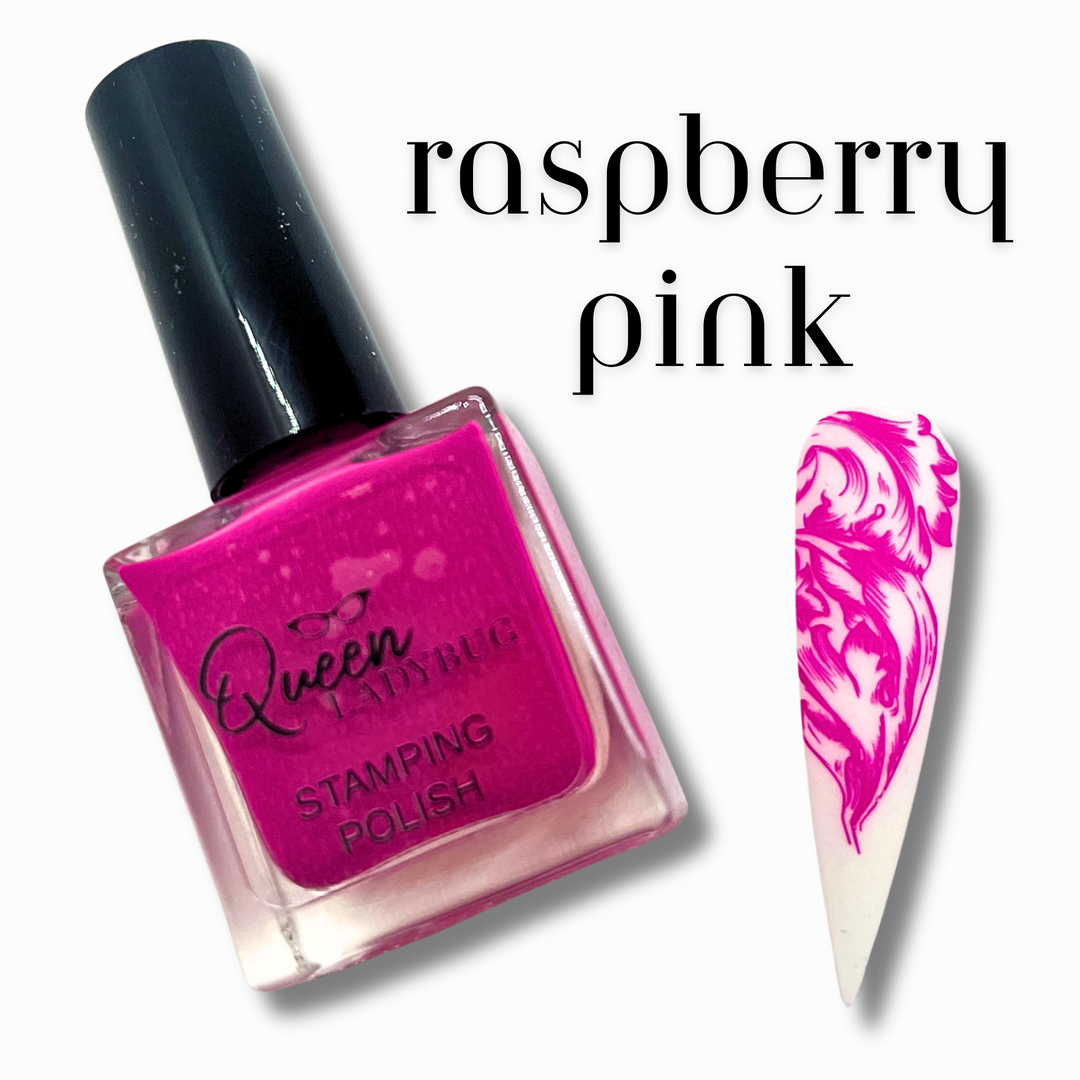 Queen Ladybug Stamping Polish -- Raspberry Pink