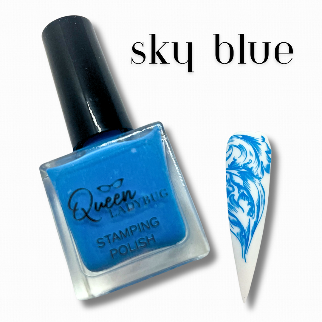Queen Ladybug Stamping Polish -- Sky Blue