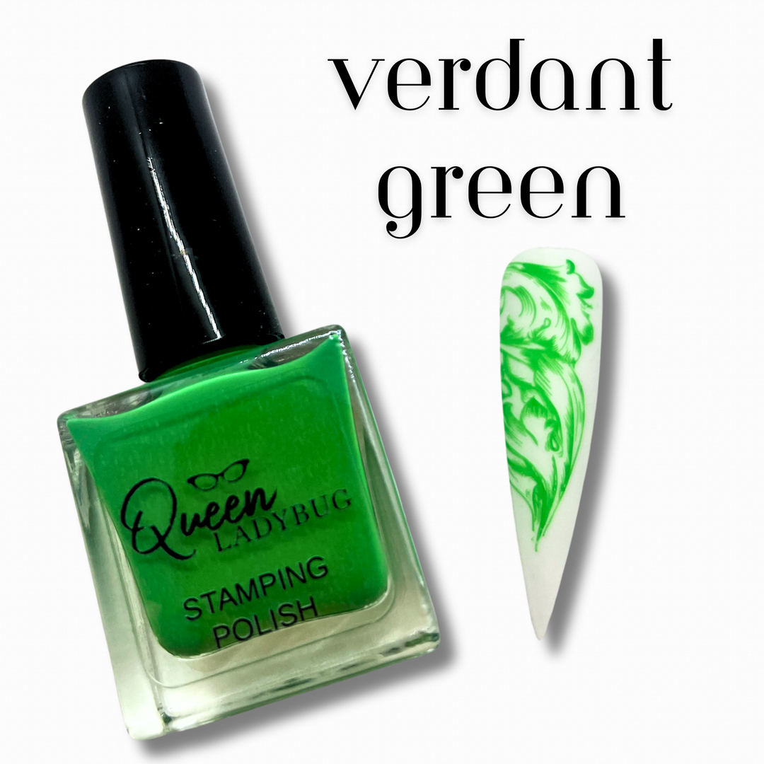 Queen Ladybug Stamping Polish -- Verdant Green