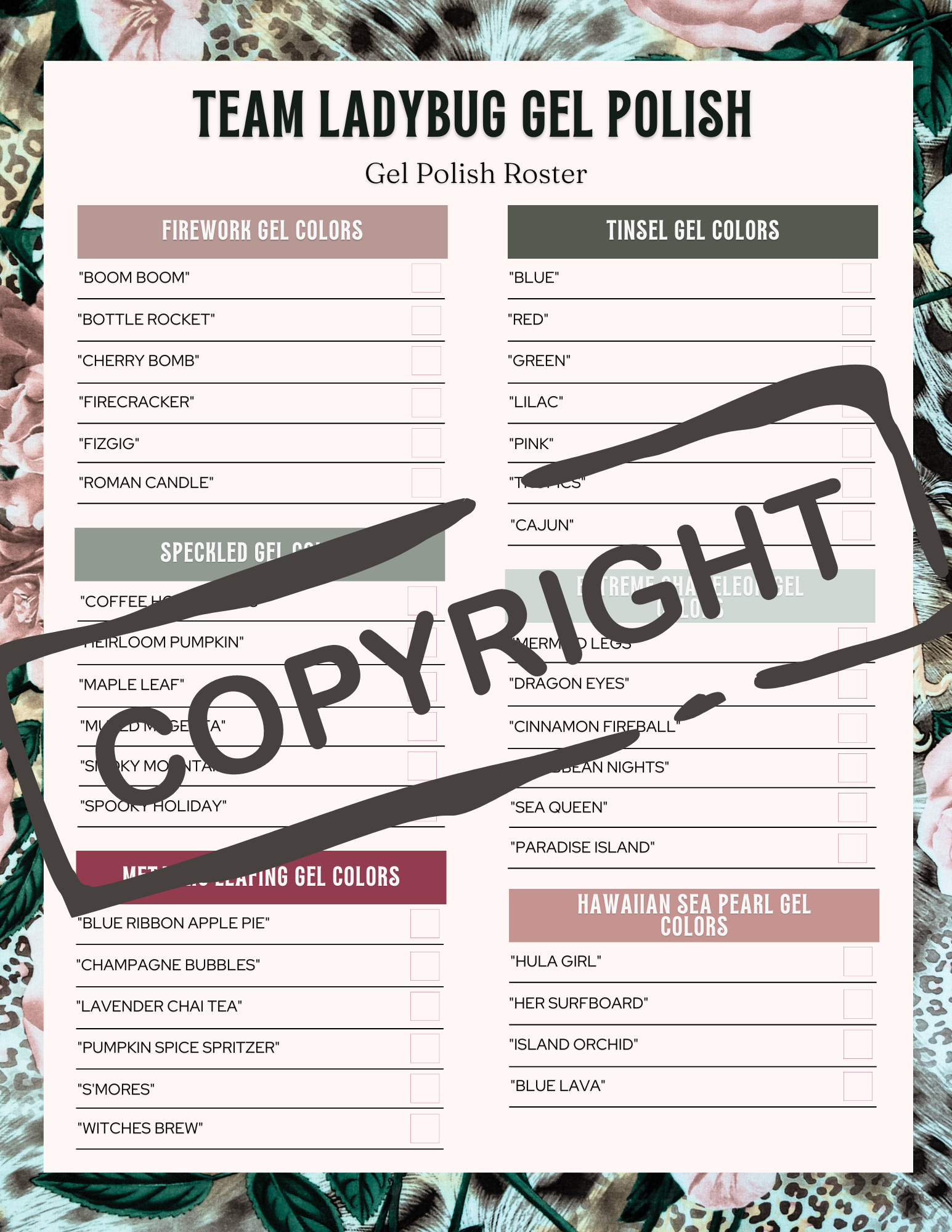 MM - FREE Color Gel Polish Roster