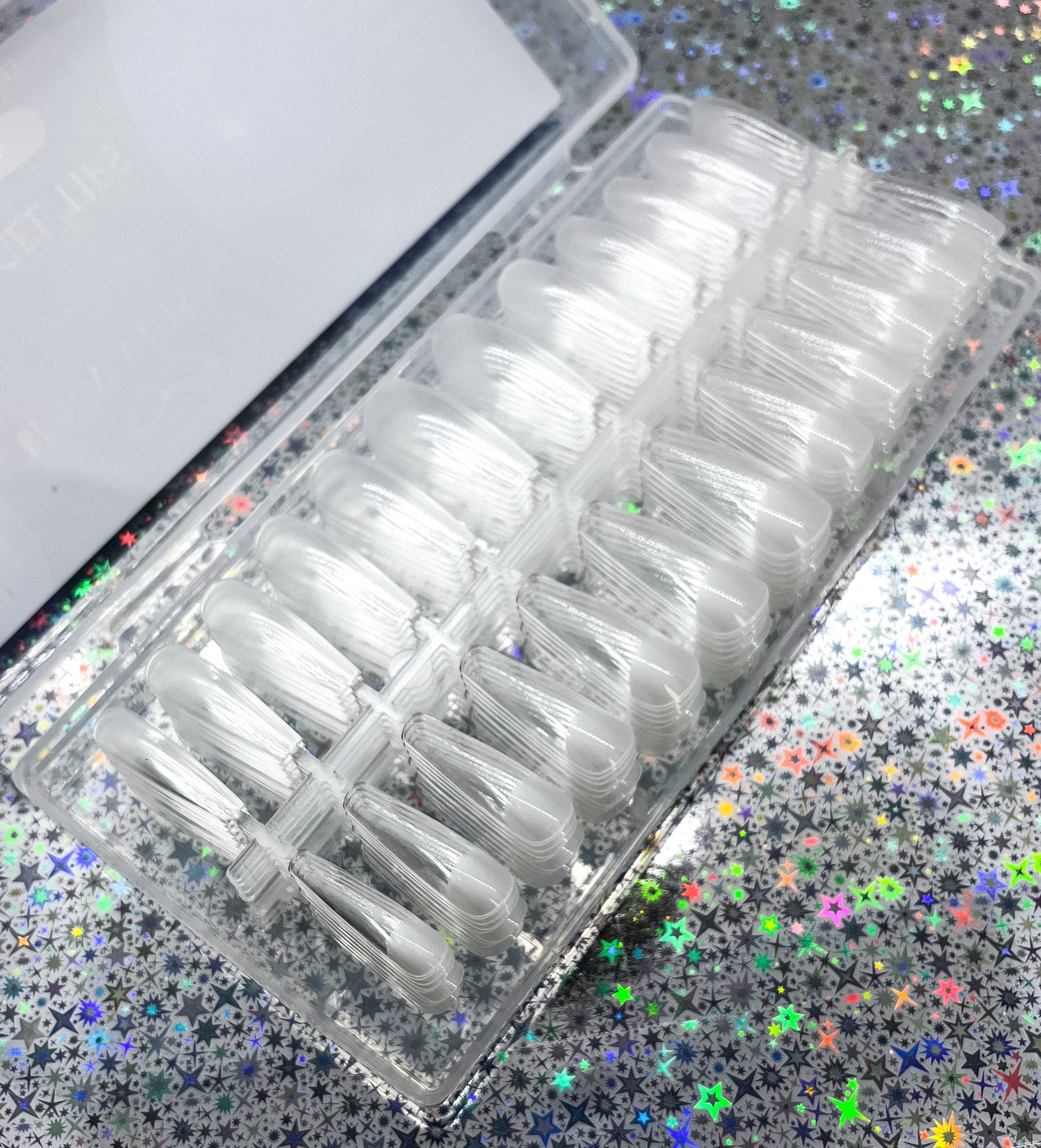 Soft Gel Tips -- Long Coffin Clear