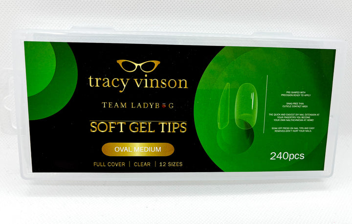 MM - Soft Gel Tips -- Medium Oval Clear