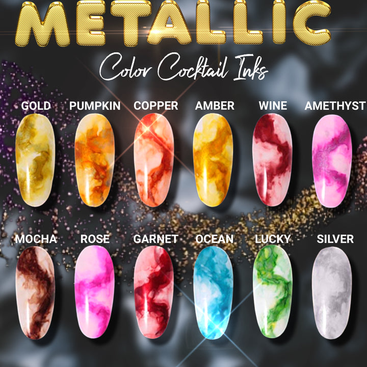 FULL SET -- Metallic Color Cocktail Alcohol Inks